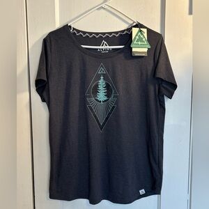 Alpine Woman's Large Dark Gray Teeshirt Recycled Polyester New With Tags